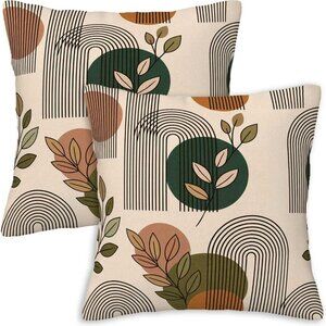 Boho Decor Throw Pillow Covers 18x18 Set 2 Geometric Decorative Cushion Covers